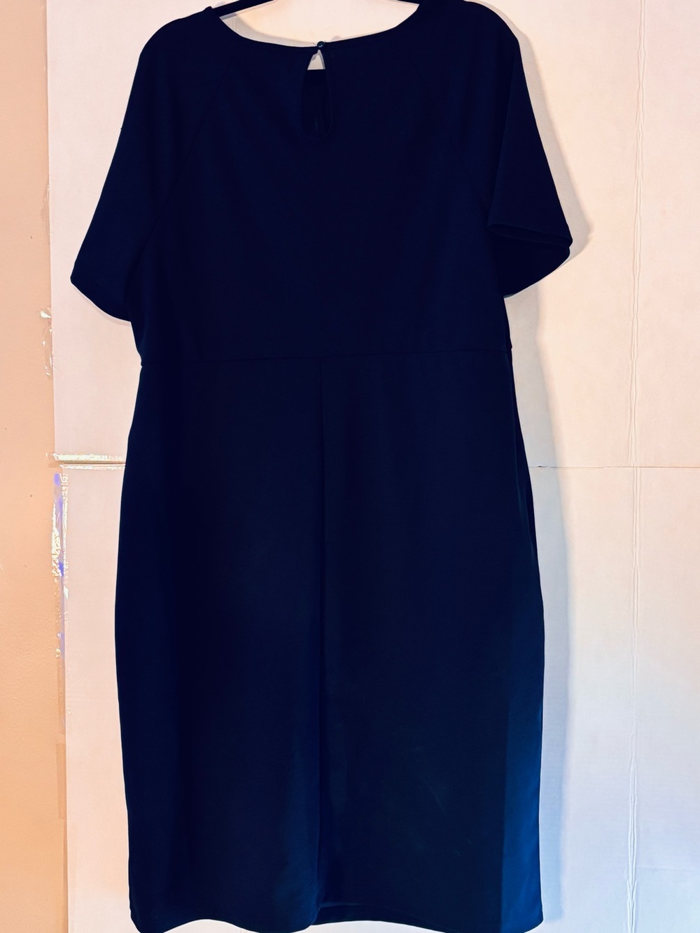 Classic Navy Short-Sleeve Shift Dress
